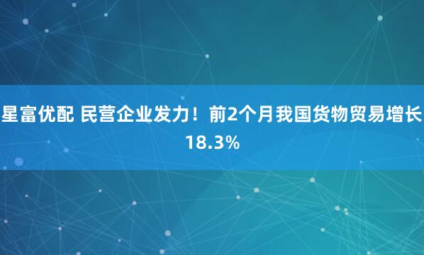 星富优配 民营企业发力！前2个月我国货物贸易增长18.3%