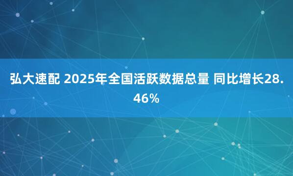 弘大速配 2025年全国活跃数据总量 同比增长28.46%